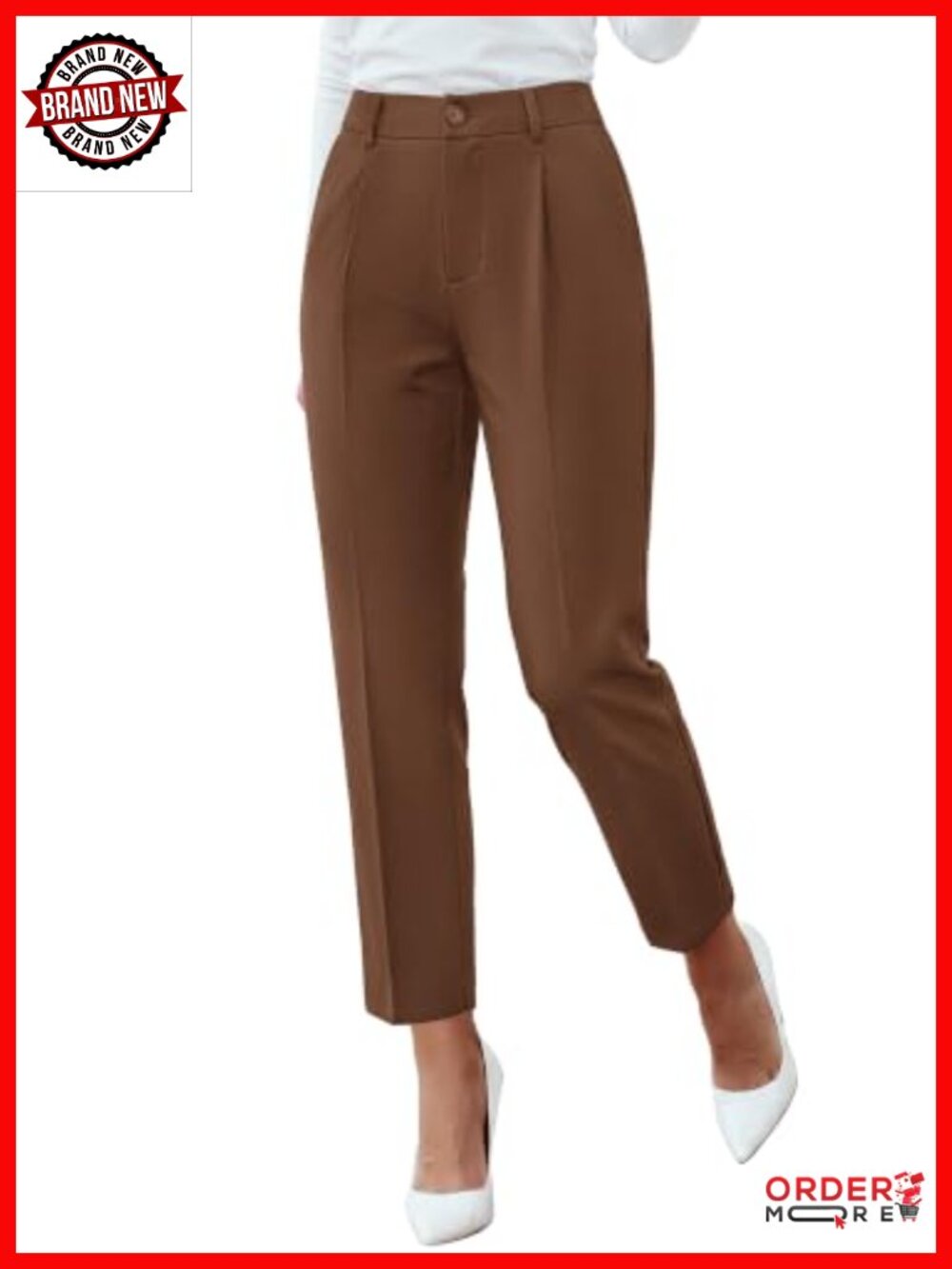 Women's Dress Pants Straight Leg Ankle Trousers Work Business Office
